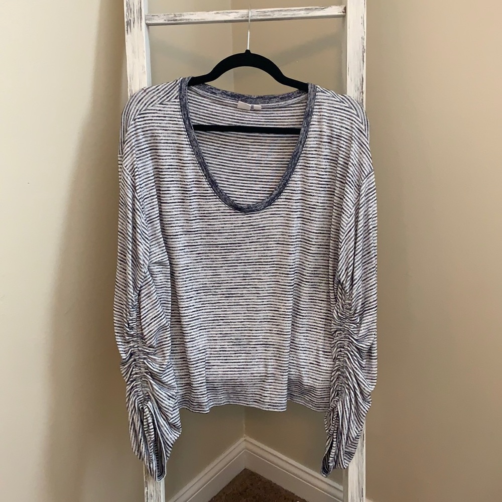 Gap Striped Top with Cinch Sleeves